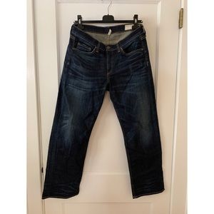Rag & Bone Straight Leg Dark Wash Cropped Jeans